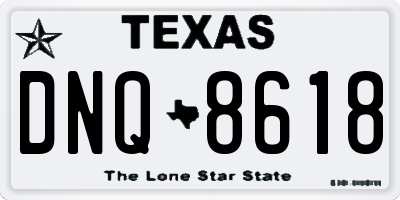 TX license plate DNQ8618