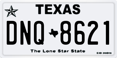 TX license plate DNQ8621