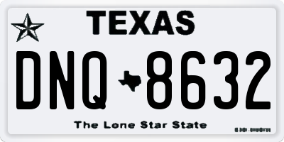 TX license plate DNQ8632