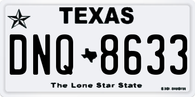 TX license plate DNQ8633