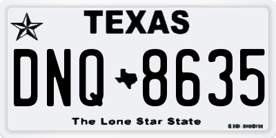 TX license plate DNQ8635