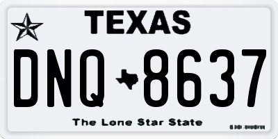 TX license plate DNQ8637