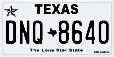 TX license plate DNQ8640