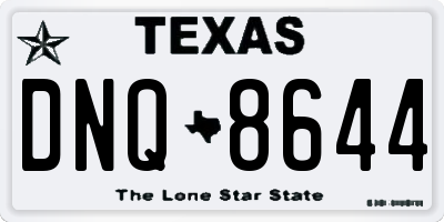 TX license plate DNQ8644