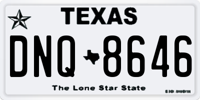 TX license plate DNQ8646