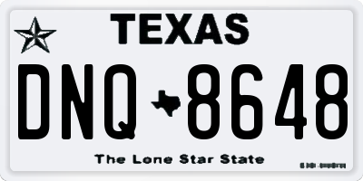 TX license plate DNQ8648