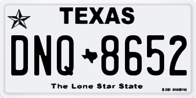 TX license plate DNQ8652