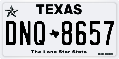 TX license plate DNQ8657