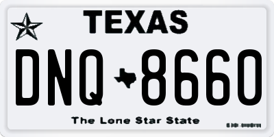 TX license plate DNQ8660