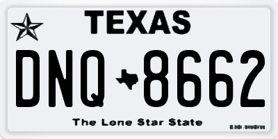 TX license plate DNQ8662