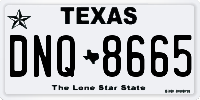 TX license plate DNQ8665