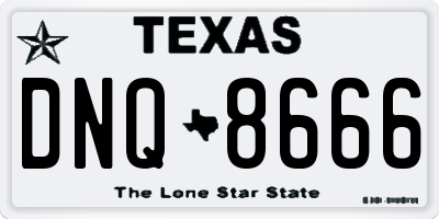 TX license plate DNQ8666