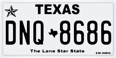 TX license plate DNQ8686
