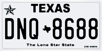 TX license plate DNQ8688