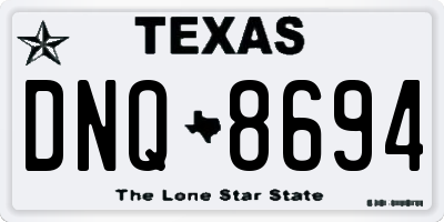TX license plate DNQ8694
