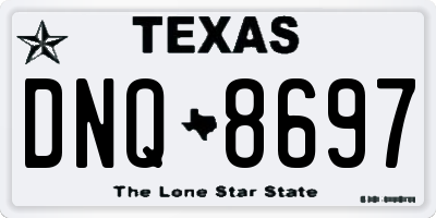 TX license plate DNQ8697