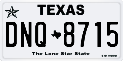 TX license plate DNQ8715