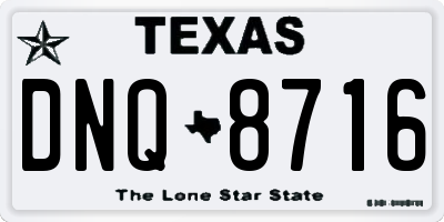 TX license plate DNQ8716
