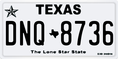 TX license plate DNQ8736