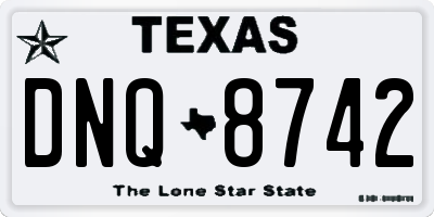 TX license plate DNQ8742