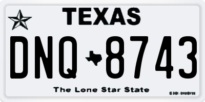 TX license plate DNQ8743