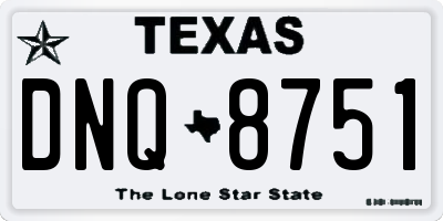 TX license plate DNQ8751