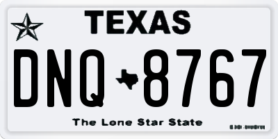 TX license plate DNQ8767