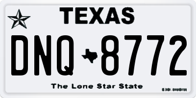 TX license plate DNQ8772