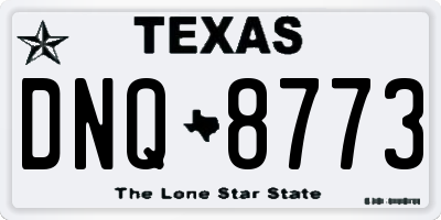 TX license plate DNQ8773