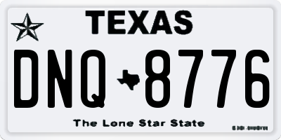 TX license plate DNQ8776