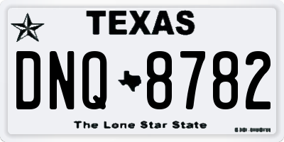 TX license plate DNQ8782