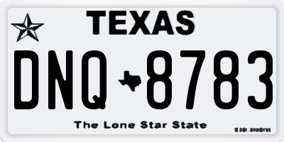 TX license plate DNQ8783