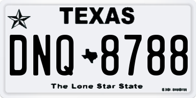 TX license plate DNQ8788