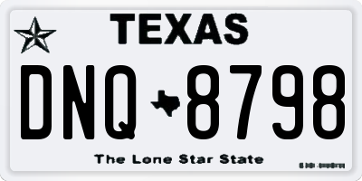 TX license plate DNQ8798