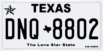 TX license plate DNQ8802