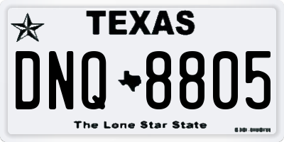 TX license plate DNQ8805