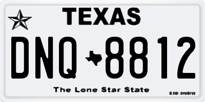 TX license plate DNQ8812