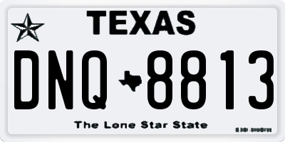 TX license plate DNQ8813