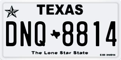 TX license plate DNQ8814