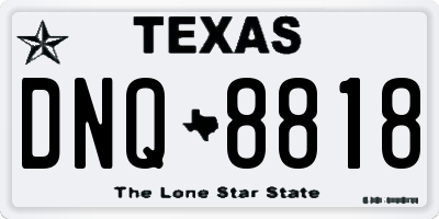 TX license plate DNQ8818