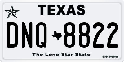 TX license plate DNQ8822