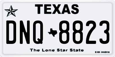 TX license plate DNQ8823