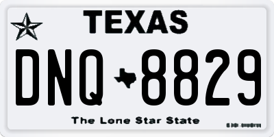 TX license plate DNQ8829