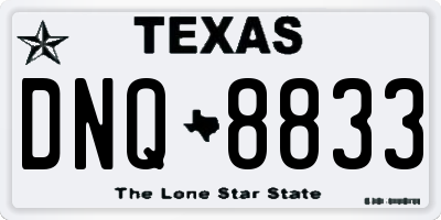 TX license plate DNQ8833