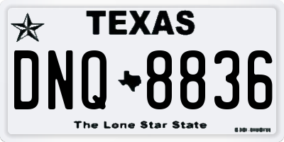 TX license plate DNQ8836