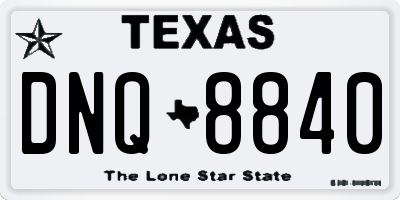 TX license plate DNQ8840