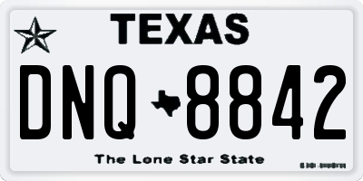 TX license plate DNQ8842