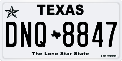 TX license plate DNQ8847