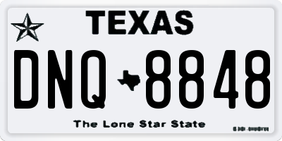 TX license plate DNQ8848