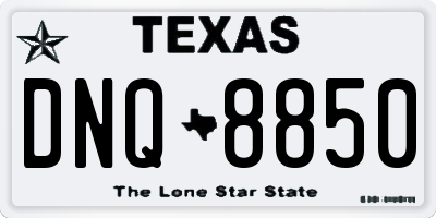 TX license plate DNQ8850
